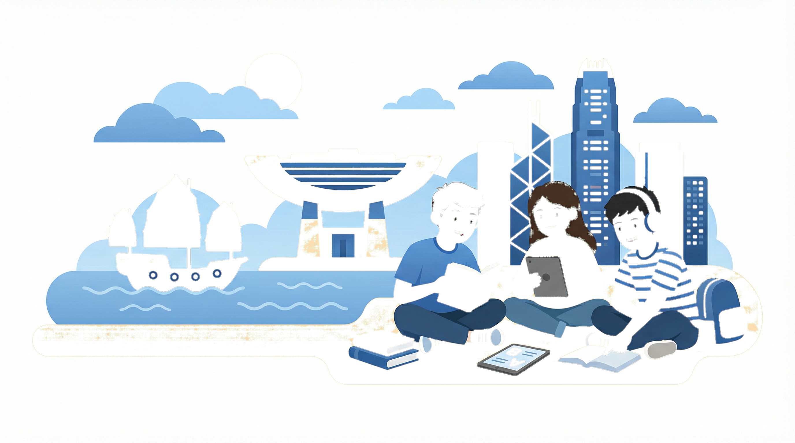 Students learning in Hong Kong